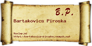 Bartakovics Piroska névjegykártya